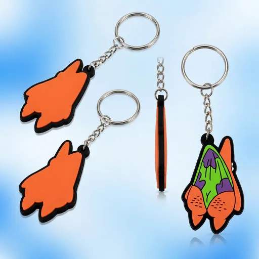 Wholesale Custom Patrick Star PVC Keychain — Cute Cartoon Starfish Rear View Rubber Charm Keyring for SpongeBob Fans, Anime Merch & Fun Novelty Gifts
