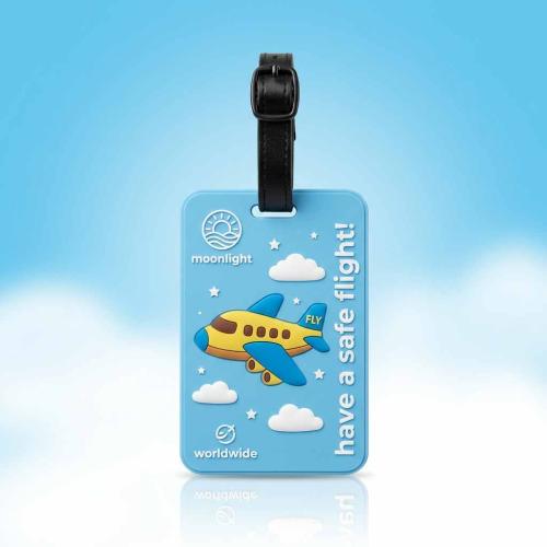 Custom PVC Silicone Luggage Tag — Flight Theme