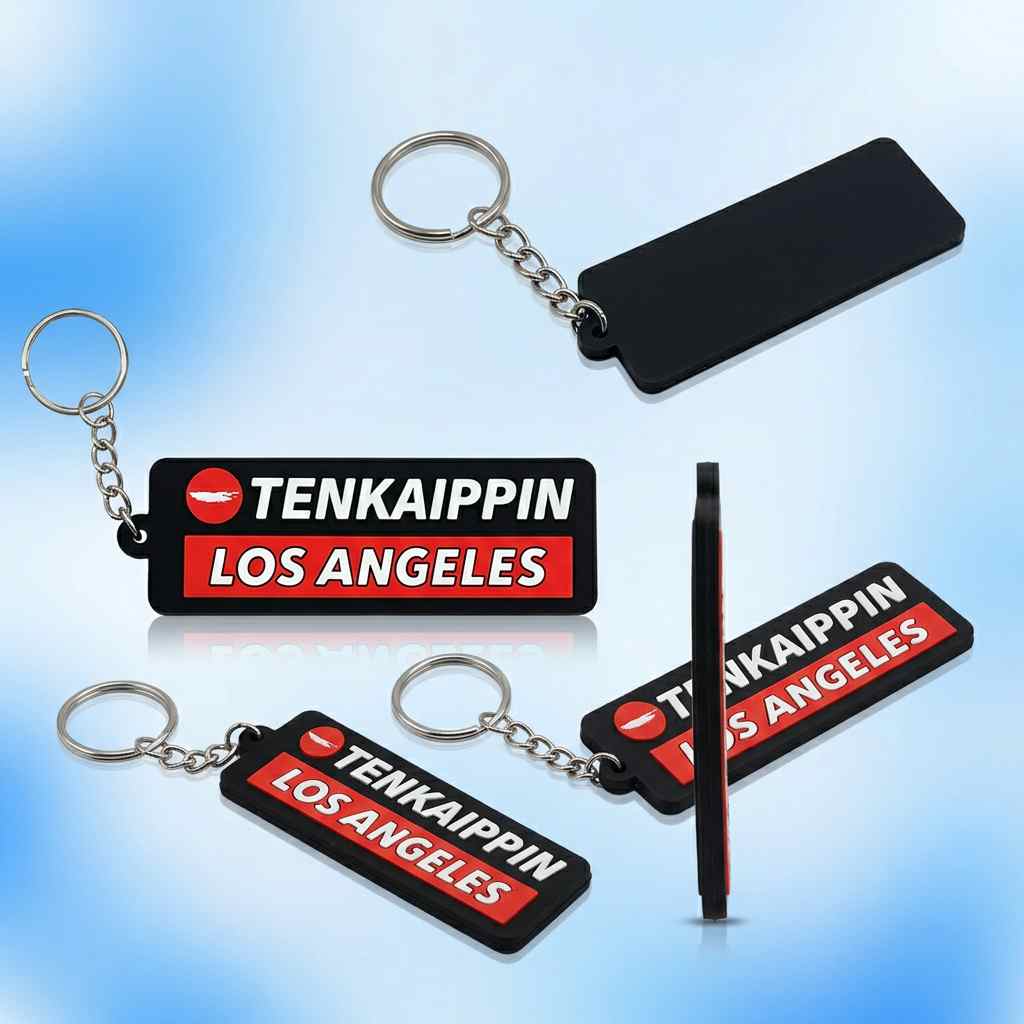 Wholesale Custom Two-Color Soft PVC Keychain with Embossed Logo — Personalized Brand Rubber Tag Keyring for Streetwear Brands, Corporate Gifts & Promotional Merch