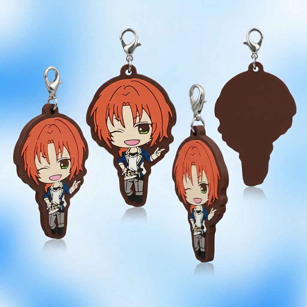 Ensemble Stars! Moon Viewing Leo PVC Soft Rubber Keychain — Anime PVC Rubber Key Ring with Lobster Clasp, Tsukinaga Leo Character Keychain for Cosplay Accessories, Bag Charms & Anime Merchandise