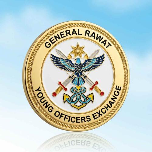 Wholesale Custom General Rawat Young Officers Exchange Commemorative Challenge Coin — 1.75